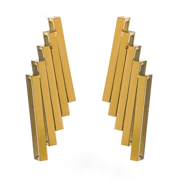 Modern Geometric Harp Earrings