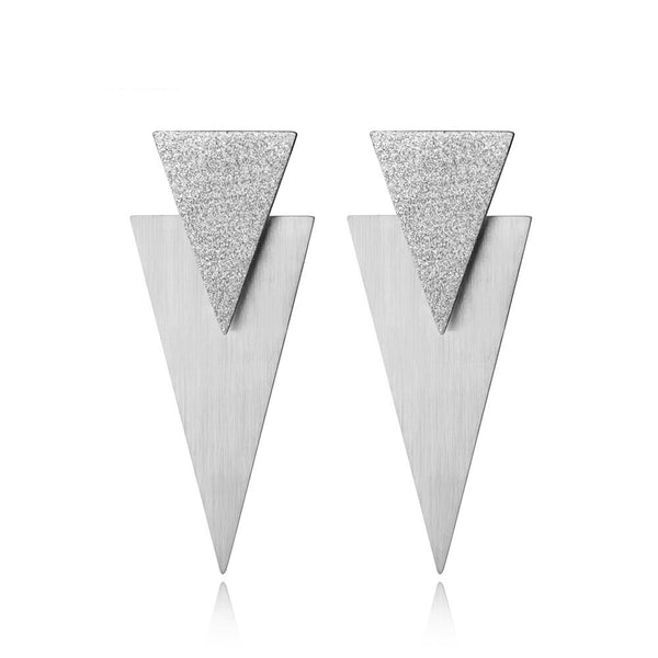 Sparkly Double Triangle Modern Earrings