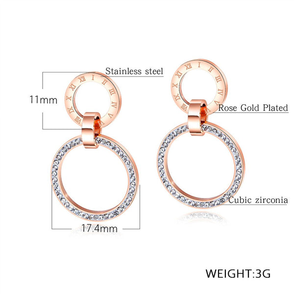 Roman Numeral Crystal Earrings