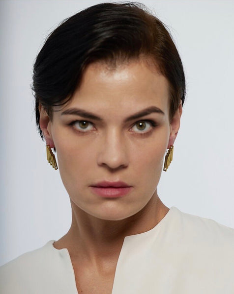 Modern Geometric Harp Earrings