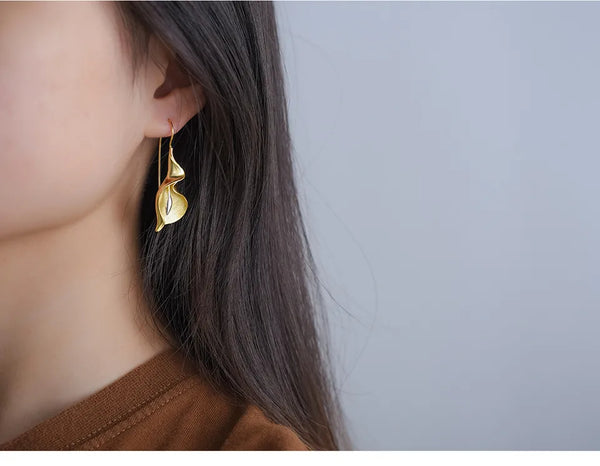 18K Gold Calla Lily Earrings