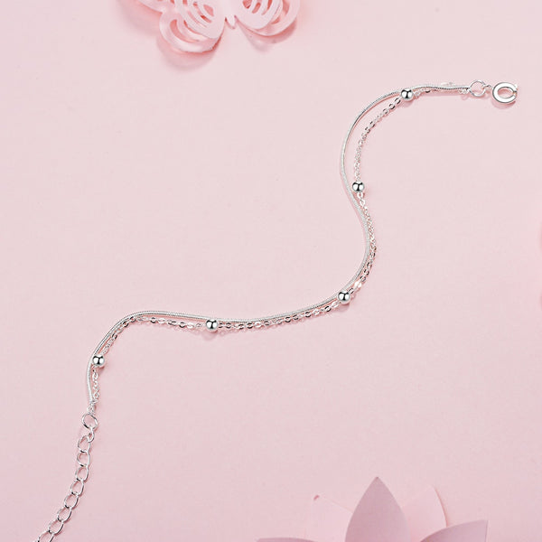Delicate Double Layer Bead Bracelet