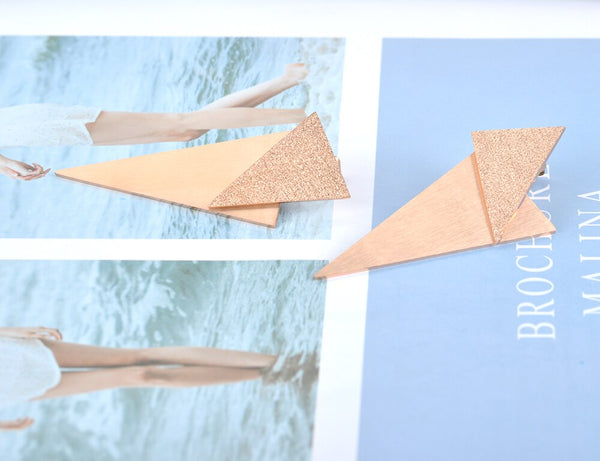 Sparkly Double Triangle Modern Earrings