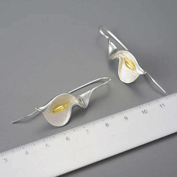 18K Gold Calla Lily Earrings