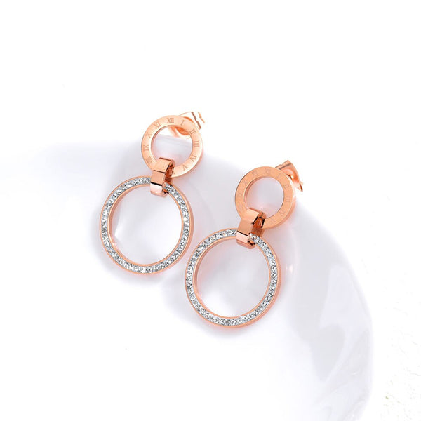Roman Numeral Crystal Earrings