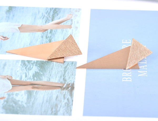 Sparkly Double Triangle Modern Earrings