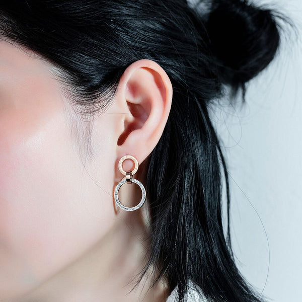Roman Numeral Crystal Earrings