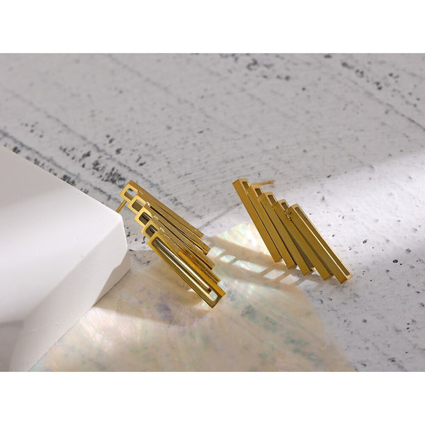Modern Geometric Harp Earrings