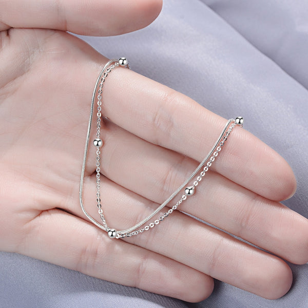 Delicate Double Layer Bead Bracelet