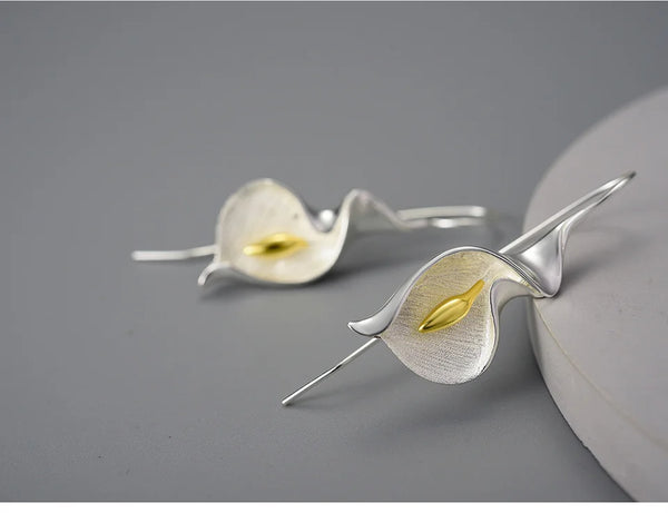 18K Gold Calla Lily Earrings