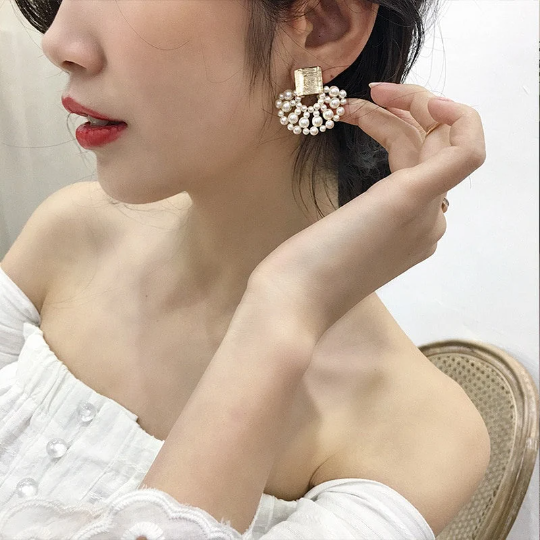 Pearl Fan Earrings