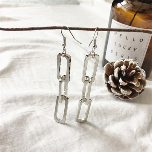 Rectangle Link Chain Earrings