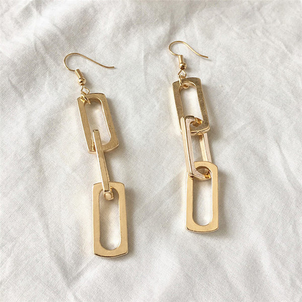 Rectangle Link Chain Earrings