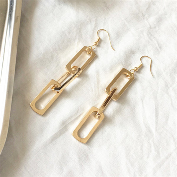 Rectangle Link Chain Earrings