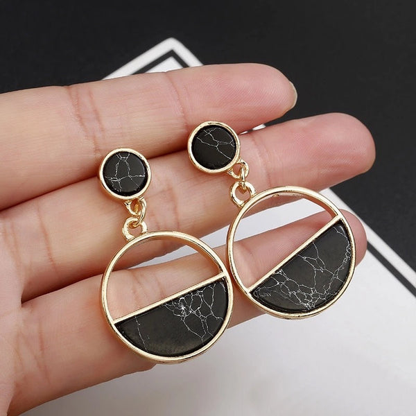 Black & White Marble Earrings