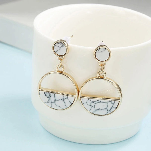 Black & White Marble Earrings