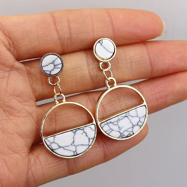 Black & White Marble Earrings
