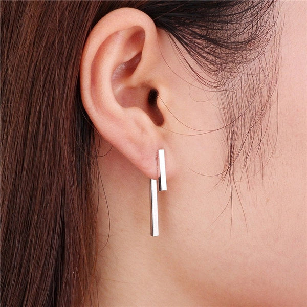 Geometric Bars Ear Jacket Earrings