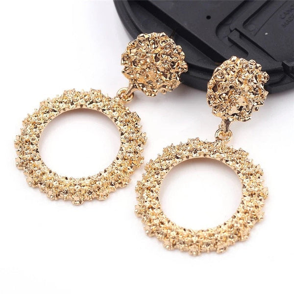 Textured Hoop Stud Earrings