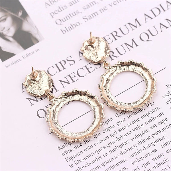 Textured Hoop Stud Earrings