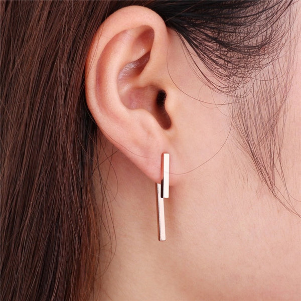 Geometric Bars Ear Jacket Earrings