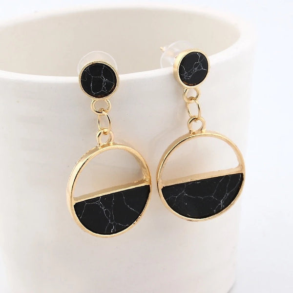 Black & White Marble Earrings