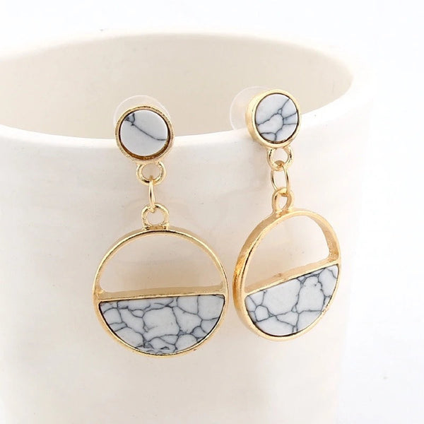 Black & White Marble Earrings