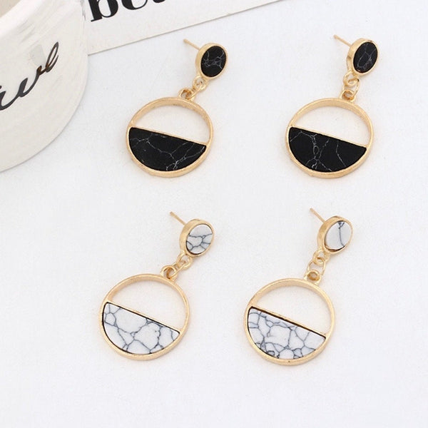 Black & White Marble Earrings