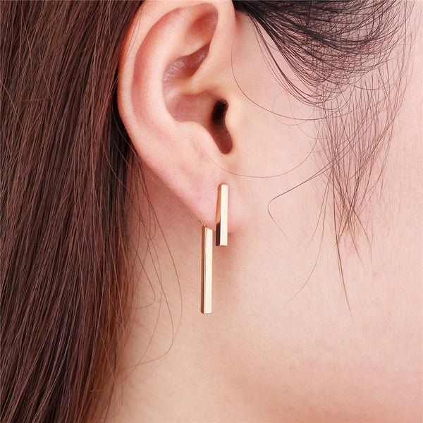 Geometric Bars Ear Jacket Earrings