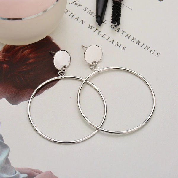 Statement Stud Dangle Hoop Earrings