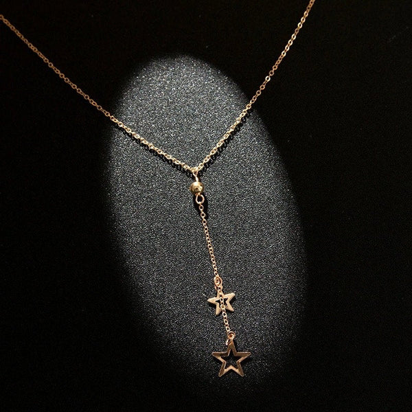 Star Charms Lariat Necklace