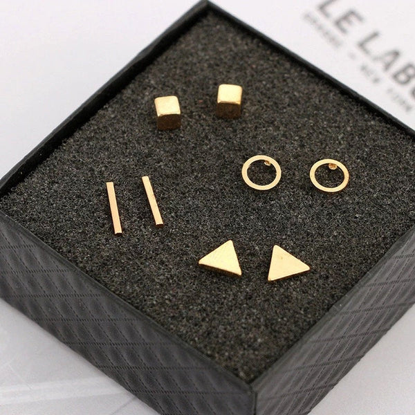 Geometric Stud Earring Set
