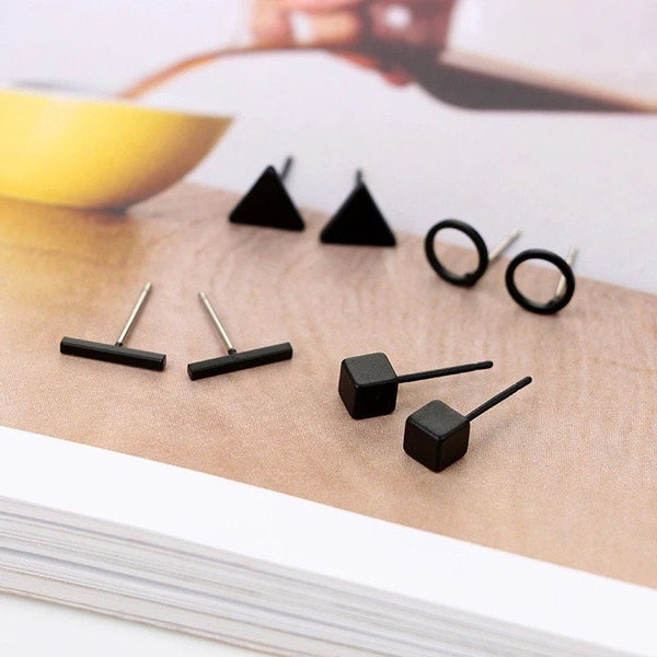 Geometric Stud Earring Set