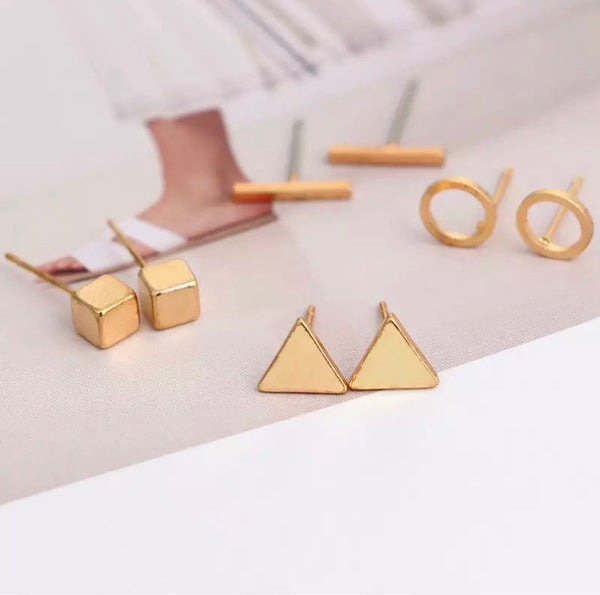 Geometric Stud Earring Set