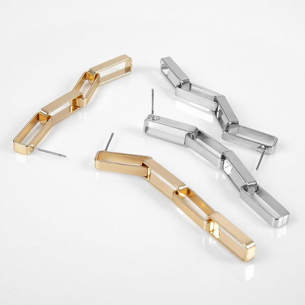 Boxy Link Chain Earrings