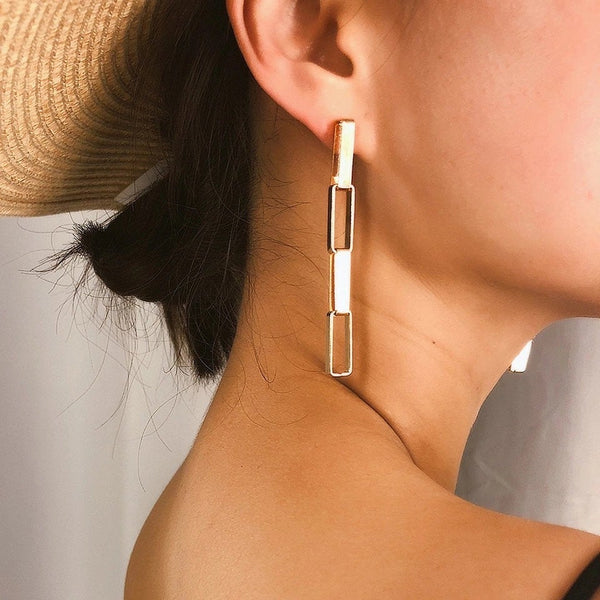 Boxy Link Chain Earrings
