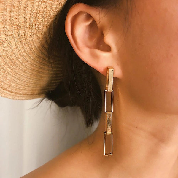 Boxy Link Chain Earrings