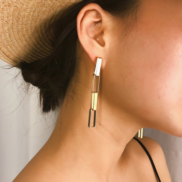 Boxy Link Chain Earrings