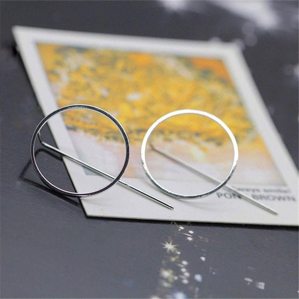 Circle Bar Threader Punk Earrings