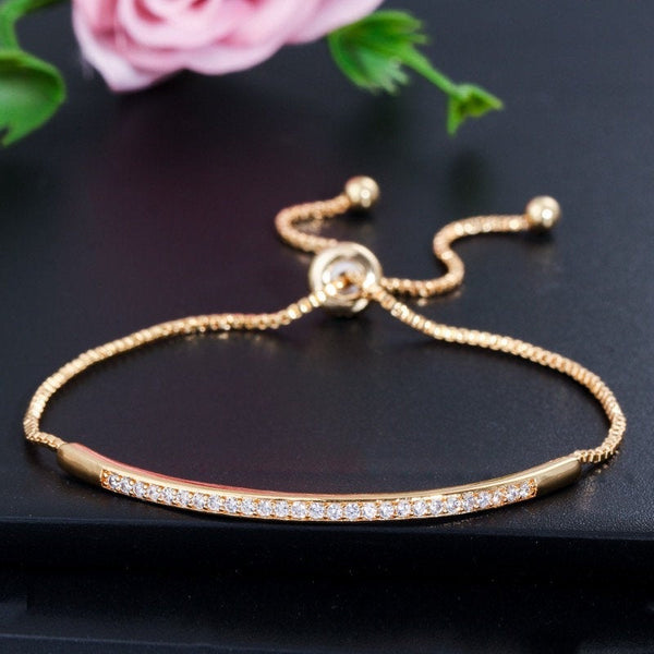 Sleek Crystal Bar Tennis Bracelet