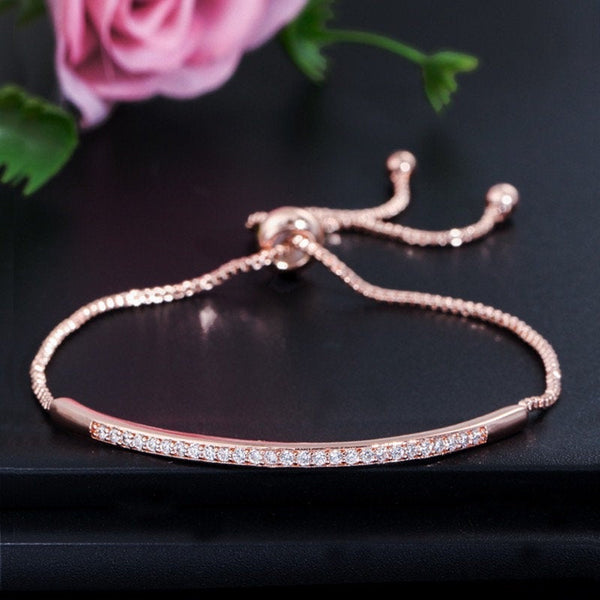 Sleek Crystal Bar Tennis Bracelet