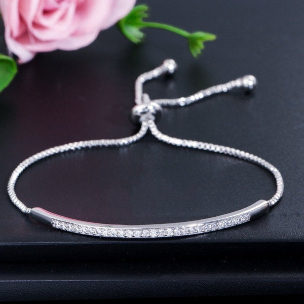 Sleek Crystal Bar Tennis Bracelet