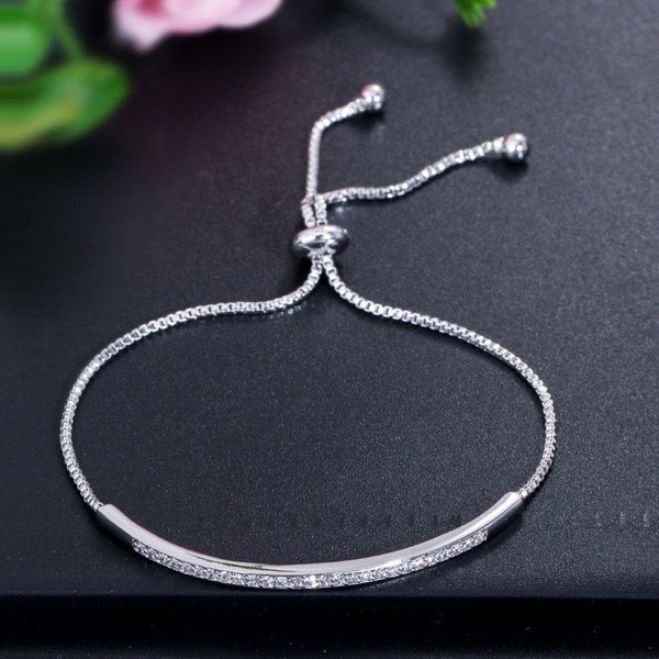 Sleek Crystal Bar Tennis Bracelet