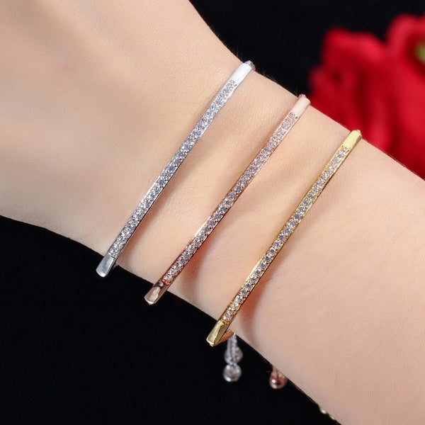 Sleek Crystal Bar Tennis Bracelet