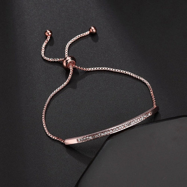 Sleek Crystal Bar Tennis Bracelet