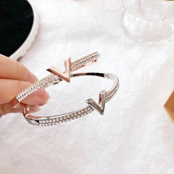 Crystal V Bangle Bracelet
