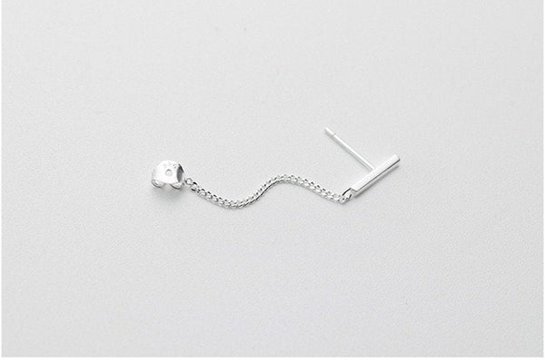 Minimalist Bar Chain Cuff Earrings