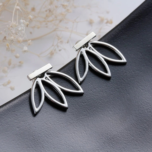 Lotus Flower Ear Jacket Earrings