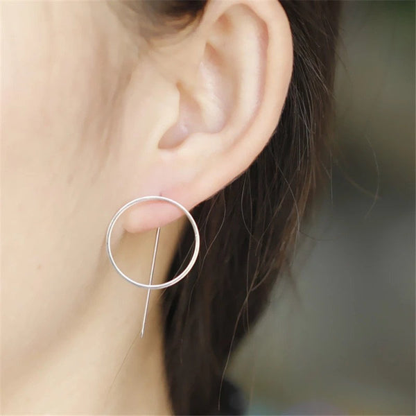 Circle Bar Threader Punk Earrings