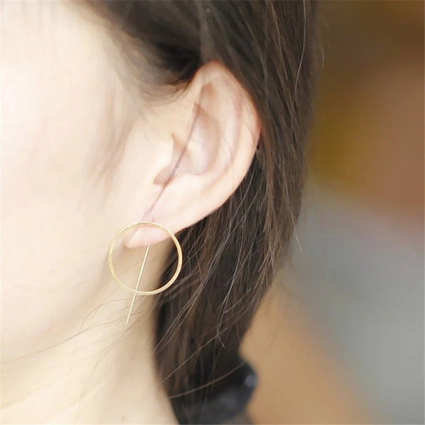Circle Bar Threader Punk Earrings